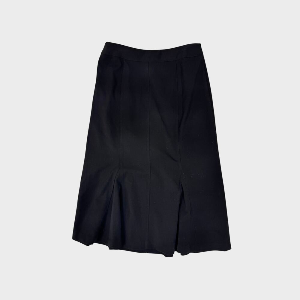 JM Collection Side Zipper 12 Polyester Rayon Spandex Knee Length Black Skirt - Picture 8 of 9